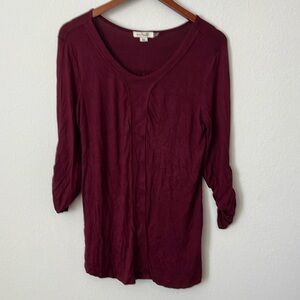 BOUTIQUE Burgundy Long Sleeve Top S/M
